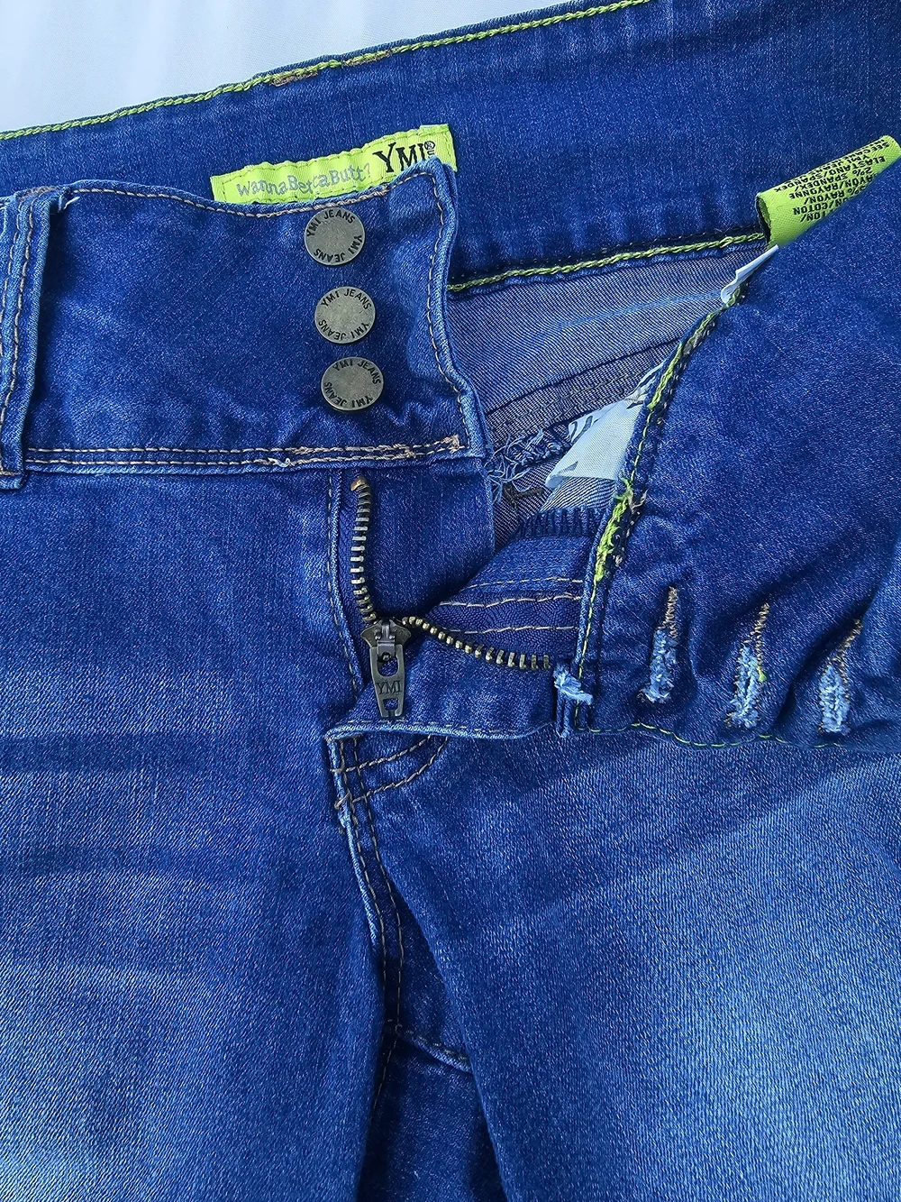 YMI Wanna Betta Butt? High Rise Distressed Denim Bermuda Shorts - Size 5
